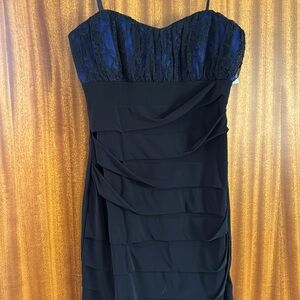 Black/Blue ruffle dress